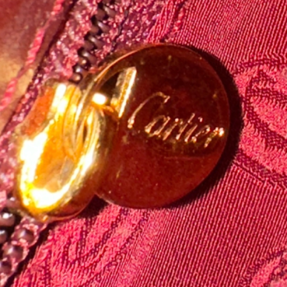 AUTHENTIC Cartier Shoulder Bag Burgundy Leather Crossbody Bag or clutch with COA - Picture 11 of 13